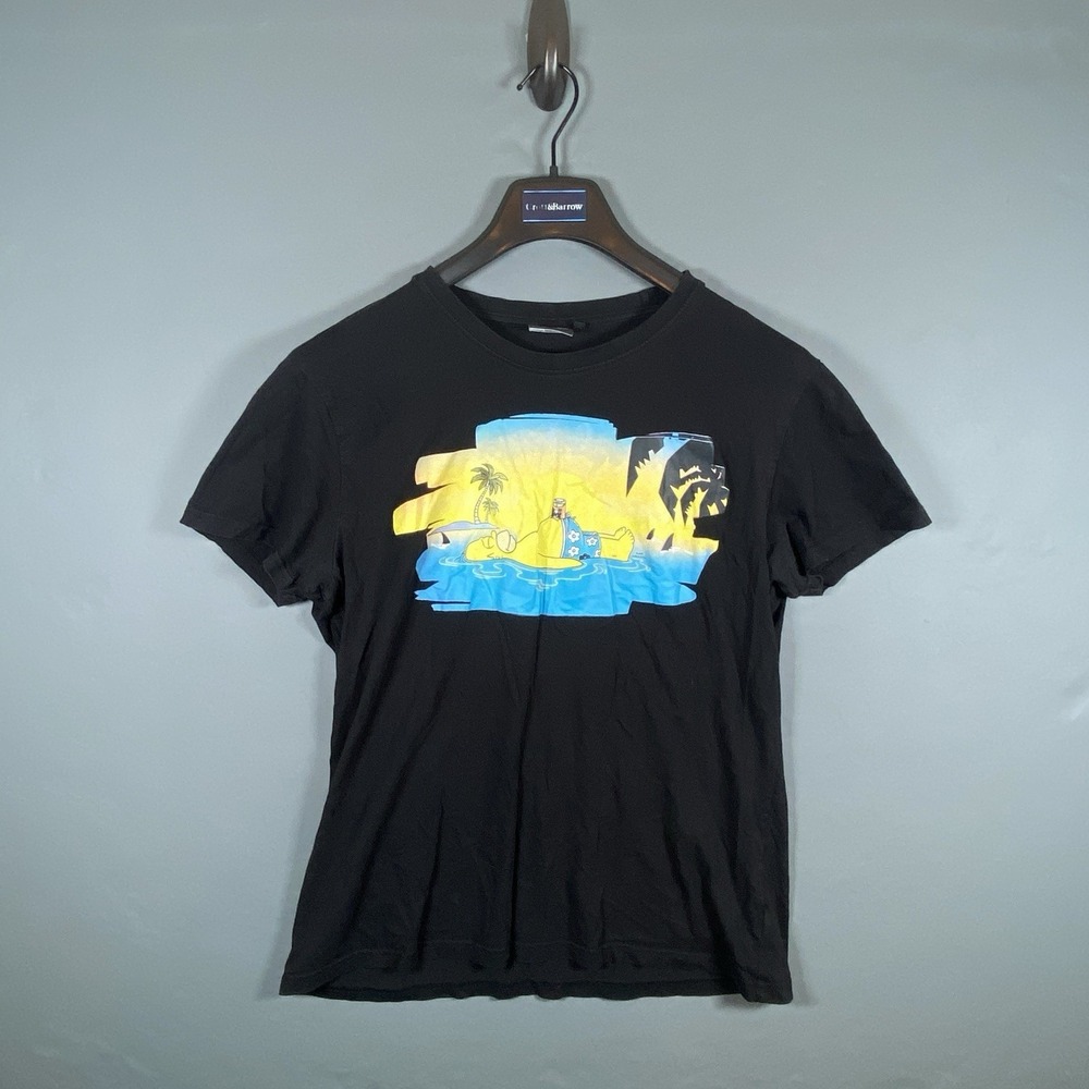 The Simpsons Homer Jaws Parody T-Shirt Mens XL Black Graphic Tee 2014